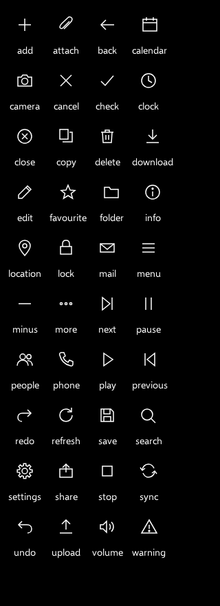Forty drawn icons